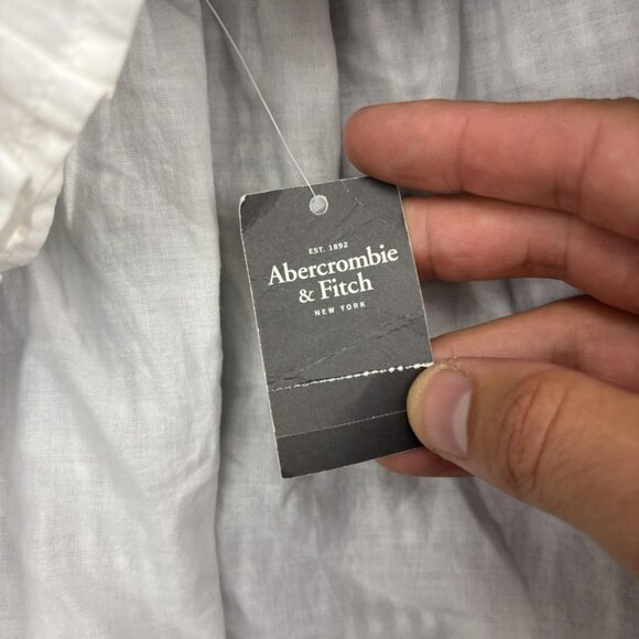 Abercrombie & Fitch Skirt Womens Medium Blue White Gingham Pleated Lined Belted - Picture 8 of 11